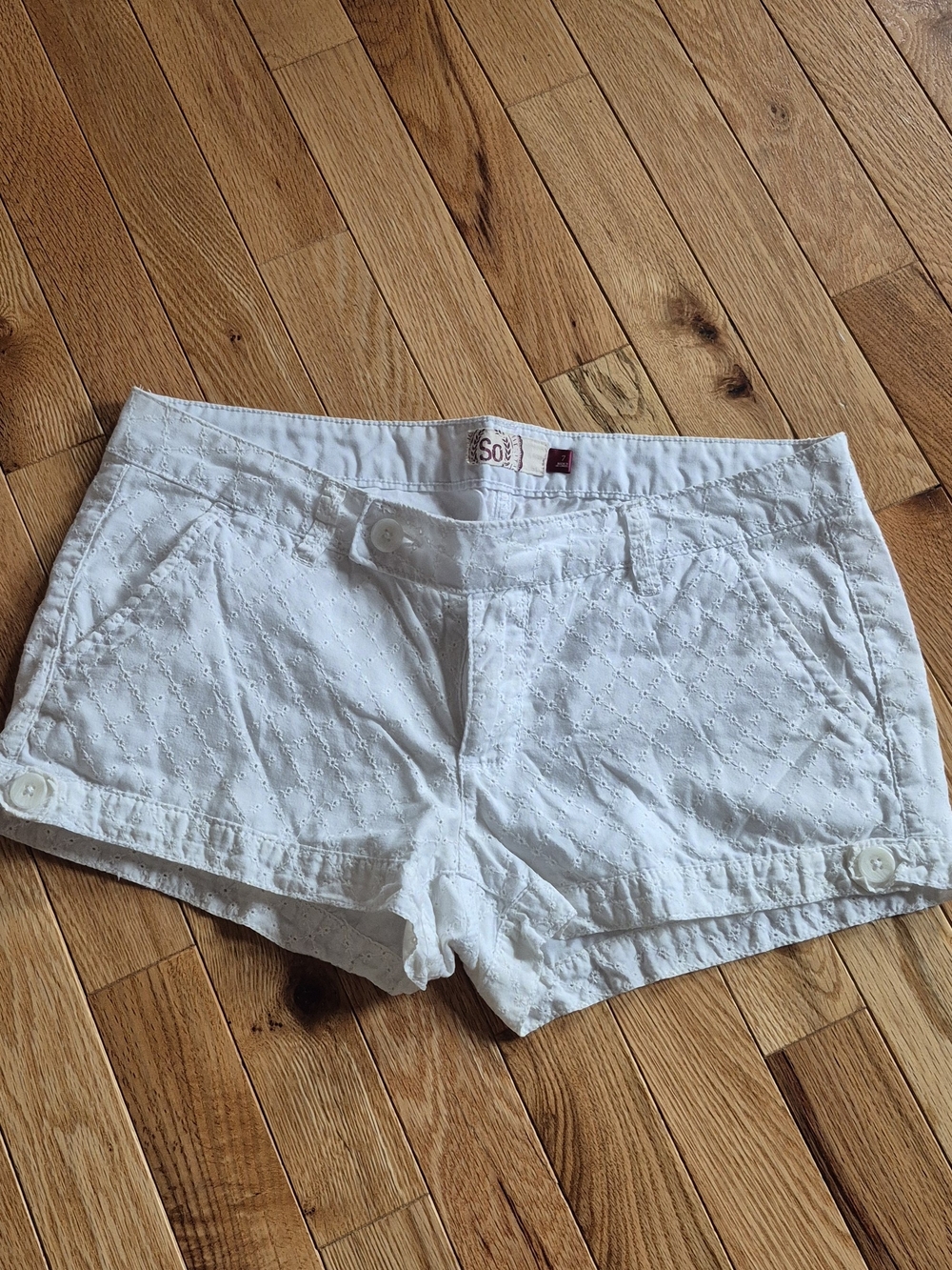 So White Eyelet High-Waist Women's Shorts